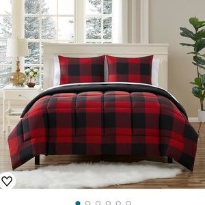 Black and Red Plaid King Set